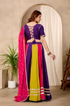 Iravati Pure Cotton Lehenga Set with Mirror Lace Work Choli & Georgette Work Dupatta