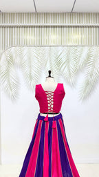 Kavyaani Pure Cotton Lehenga with Mirror Lace Work Choli & Georgette Work Dupatta
