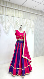 Kavyaani Pure Cotton Lehenga with Mirror Lace Work Choli & Georgette Work Dupatta