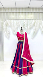 Kavyaani Pure Cotton Lehenga with Mirror Lace Work Choli & Georgette Work Dupatta