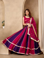 Kavyaani Pure Cotton Lehenga with Mirror Lace Work Choli & Georgette Work Dupatta