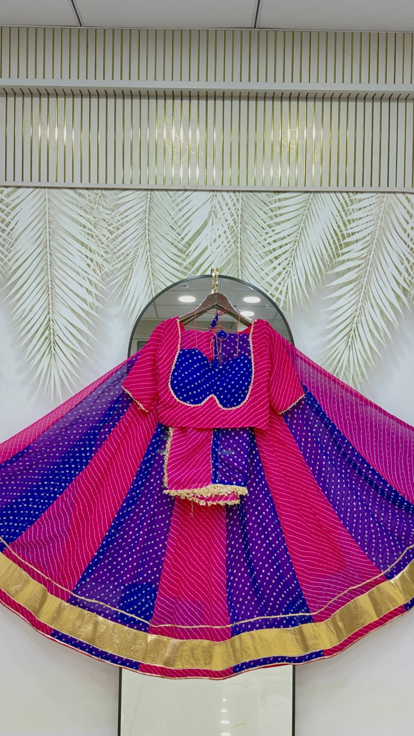 Meherika Georgette Bandhej Print Lehenga Choli Set with Lace Work Dupatta