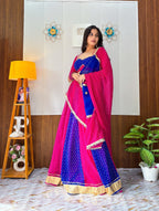 Meherika Georgette Bandhej Print Lehenga Choli Set with Lace Work Dupatta
