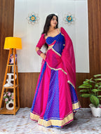Meherika Georgette Bandhej Print Lehenga Choli Set with Lace Work Dupatta