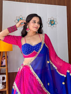 Meherika Georgette Bandhej Print Lehenga Choli Set with Lace Work Dupatta