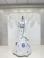Aaradhya Pure Cotton Flare Lehenga Choli Set with  Evil Eye Threadwork
