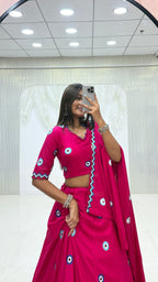 Aaradhya Pure Cotton Flare Lehenga Choli Set with  Evil Eye Threadwork