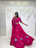 Aaradhya Pure Cotton Flare Lehenga Choli Set with  Evil Eye Threadwork