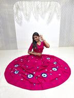 Aaradhya Pure Cotton Flare Lehenga Choli Set with  Evil Eye Threadwork