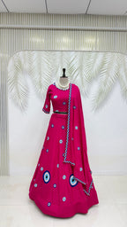 Aaradhya Pure Cotton Flare Lehenga Choli Set with  Evil Eye Threadwork