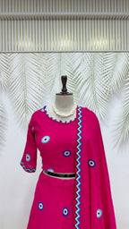 Aaradhya Pure Cotton Flare Lehenga Choli Set with  Evil Eye Threadwork