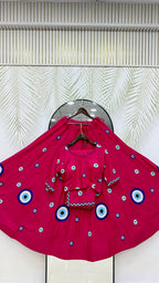 Aaradhya Pure Cotton Flare Lehenga Choli Set with  Evil Eye Threadwork
