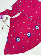 Aaradhya Pure Cotton Flare Lehenga Choli Set with  Evil Eye Threadwork