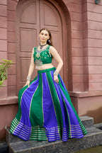 Navya Pure Cotton Lace Work Lehenga with Sequins Embroidery & Kodi Latkan Choli