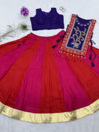 Avyukta Pure Cotton Lampi Lace Lehenga with Choli & Embroidered Shrug