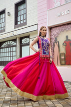 Avyukta Pure Cotton Lampi Lace Lehenga with Choli & Embroidered Shrug