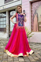 Avyukta Pure Cotton Lampi Lace Lehenga with Choli & Embroidered Shrug
