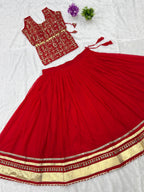 Ishani Heavy Georgette Mirror Lace Lehenga with Thread & Sequins Embroidered Choli