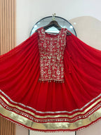 Ishani Heavy Georgette Mirror Lace Lehenga with Thread & Sequins Embroidered Choli