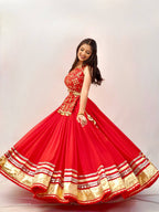 Ishani Heavy Georgette Mirror Lace Lehenga with Thread & Sequins Embroidered Choli