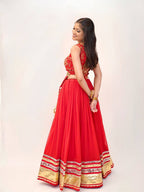 Ishani Heavy Georgette Mirror Lace Lehenga with Thread & Sequins Embroidered Choli