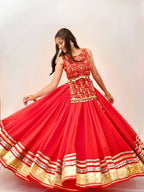 Ishani Heavy Georgette Mirror Lace Lehenga with Thread & Sequins Embroidered Choli