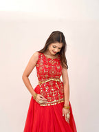 Ishani Heavy Georgette Mirror Lace Lehenga with Thread & Sequins Embroidered Choli