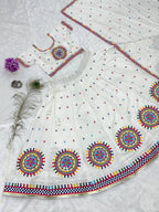 Kesarika Cotton Heavy Gamathi Work Lehenga Choli Set with Dupatta