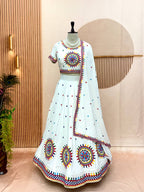 Kesarika Cotton Heavy Gamathi Work Lehenga Choli Set with Dupatta