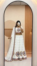 Kesarika Cotton Heavy Gamathi Work Lehenga Choli Set with Dupatta