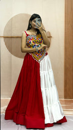 Ruhanika Pure Cotton Lehenga with Gamthi & Mirror Work Choli