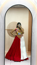 Ruhanika Pure Cotton Lehenga with Gamthi & Mirror Work Choli
