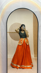 Vrishti Cotton Mirror Work Lehenga with Sequins & Thread Embroidered Choli