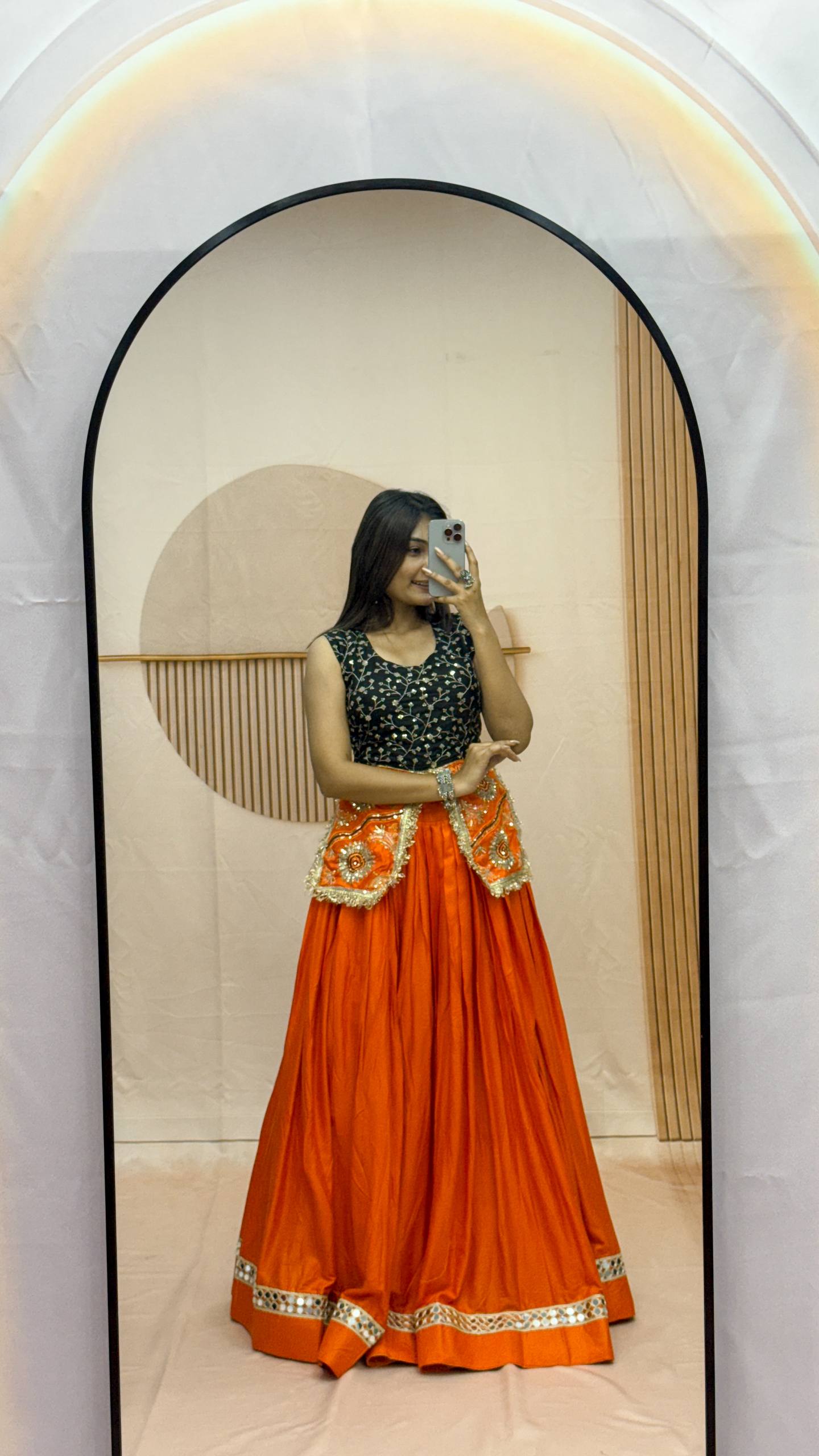 Vrishti Cotton Mirror Work Lehenga with Sequins & Thread Embroidered Choli