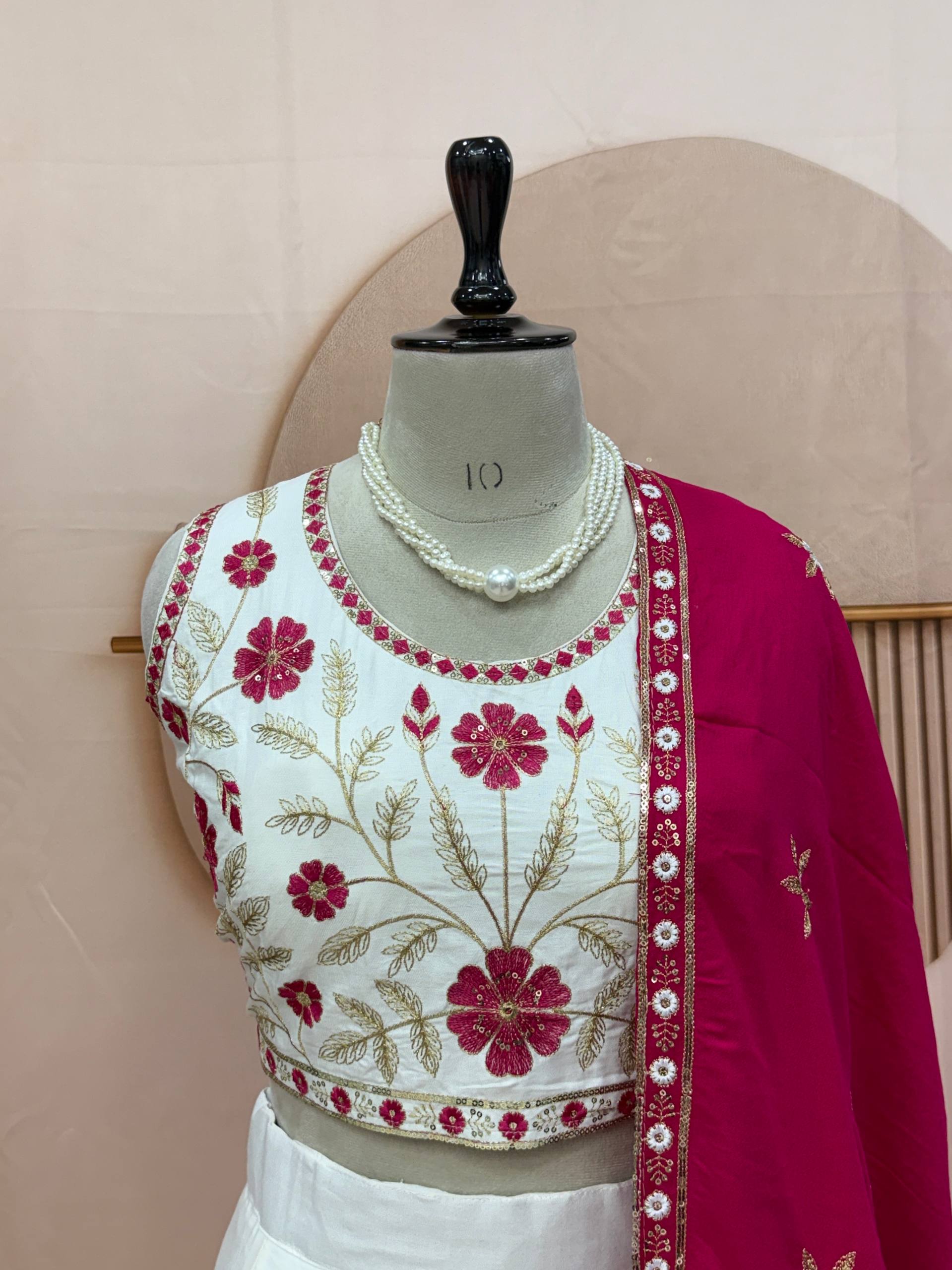 Suhana Cotton Sequins Work Lehenga with Embroidered Choli & Dupatta