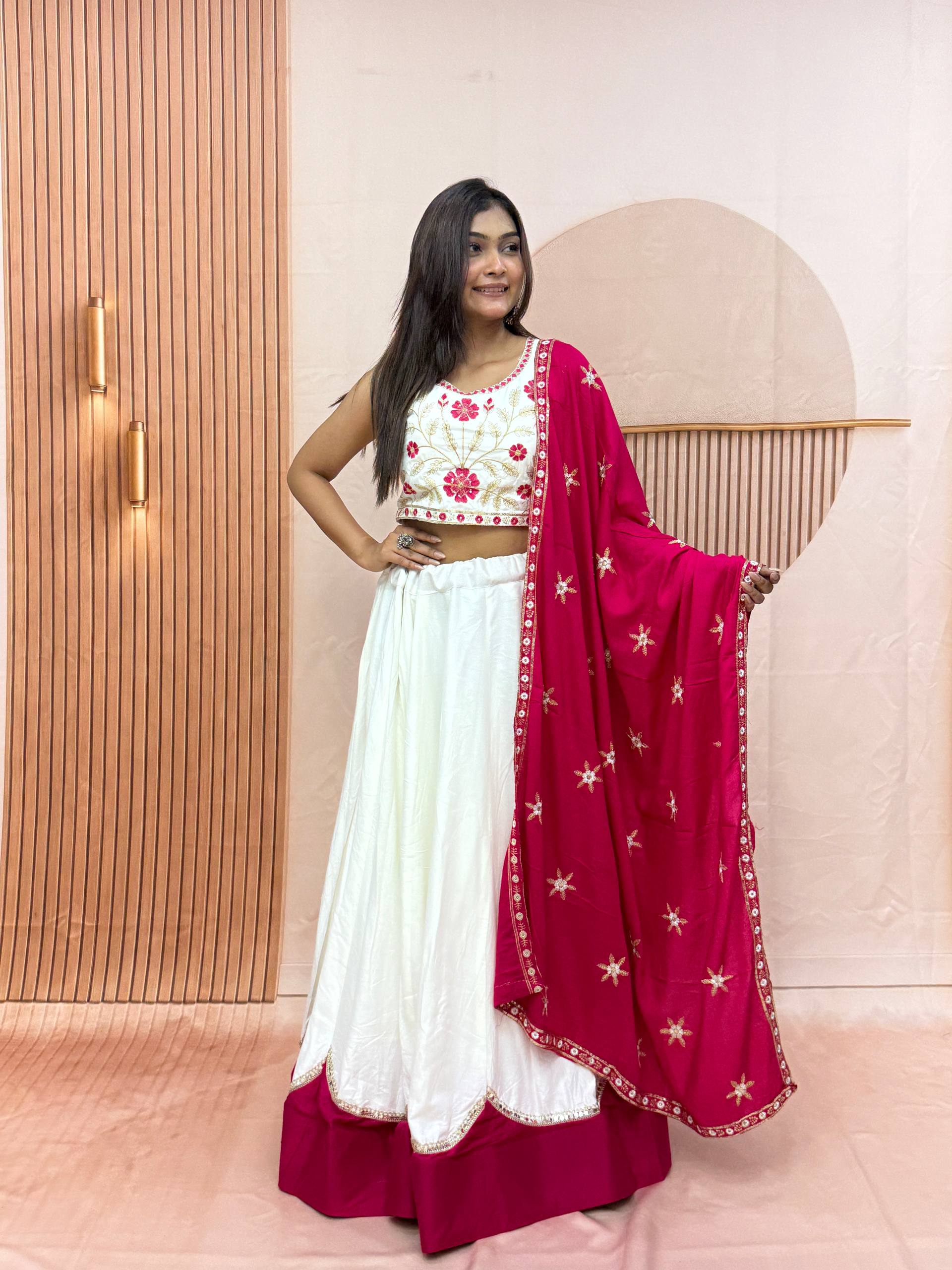 Suhana Cotton Sequins Work Lehenga with Embroidered Choli & Dupatta