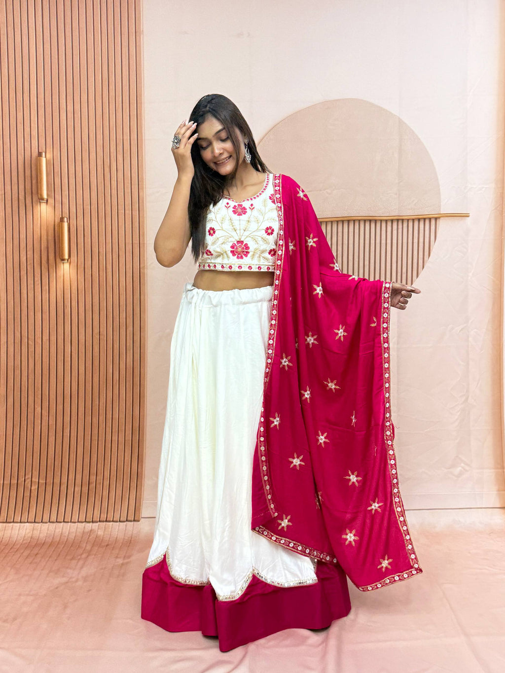 Suhana Cotton Sequins Work Lehenga with Embroidered Choli & Dupatta