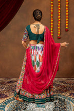 Kairavi Printed Georgette Embroidered Lehenga with Mirror Work Blouse & Dupatta