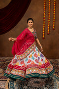 Kairavi Printed Georgette Embroidered Lehenga with Mirror Work Blouse & Dupatta