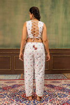 Charvi Pure Rayon Foil MirrorWork & Embroidered Kurti Pant Set