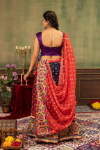 Rishika Printed Georgette Embroidery Work Lehenga with Banglory Silk Blouse & Dupatta
