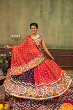 Rishika Printed Georgette Embroidery Work Lehenga with Banglory Silk Blouse & Dupatta