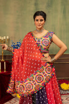 Rishika Printed Georgette Embroidery Work Lehenga with Banglory Silk Blouse & Dupatta