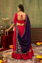 Bhanvi Pure Rayon Mirror & Embroidery Work Lehenga Choli Set with Beaded Dupatta