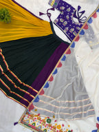 Aarini Georgette Lace Work Lehenga with Mirror Work Blouse & Dupatta