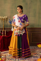Aarini Georgette Lace Work Lehenga with Mirror Work Blouse & Dupatta