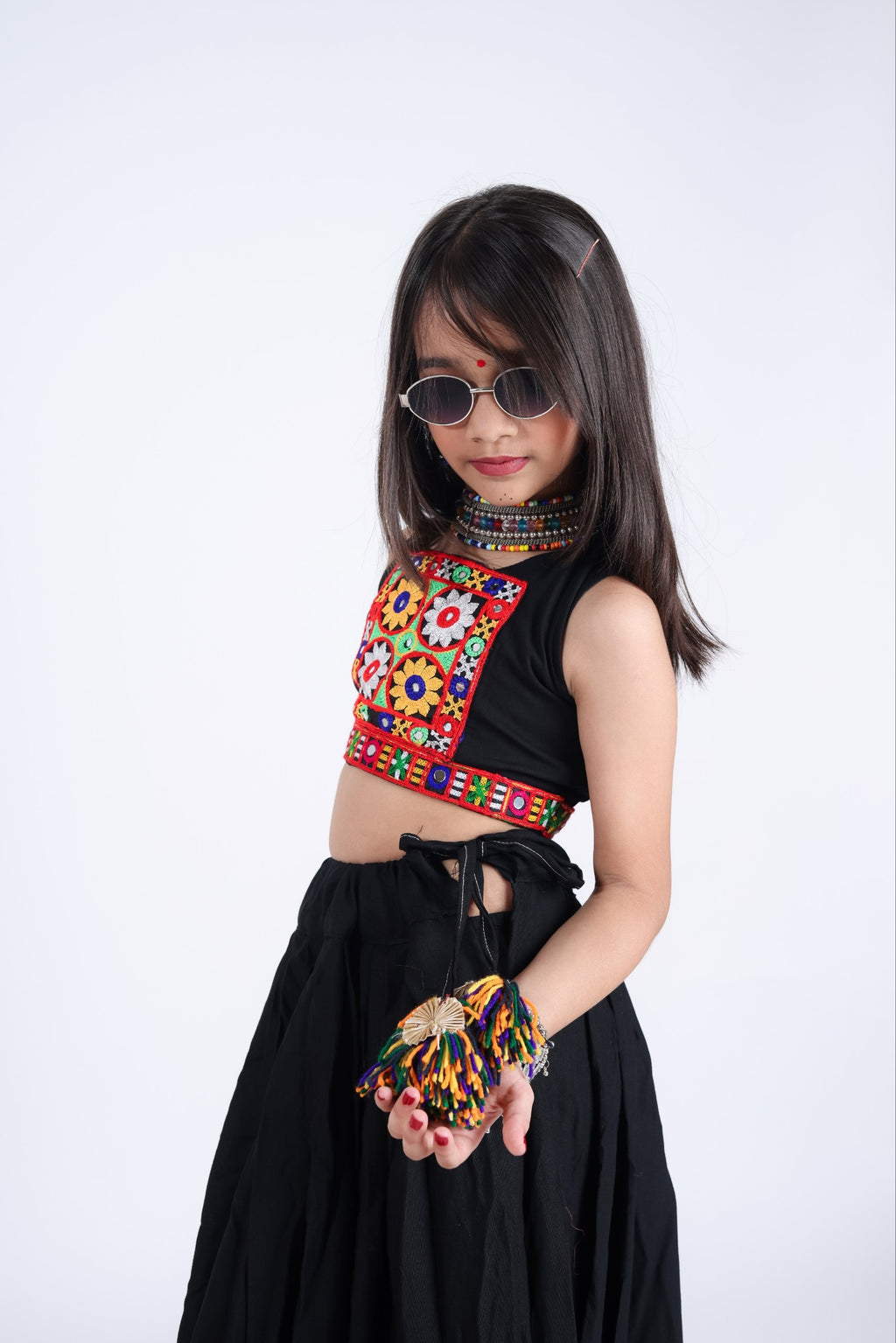 Arya Pure Rayon Cotton Embroidered Lehenga Choli Set for Girls