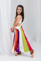 Iraya Multicolour Rayon Cotton Gota Patti Lehenga Choli | Gamthi Patch & Takiya Latkan Work | Kids Festive Wear