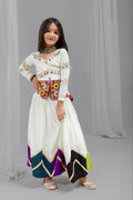 Nirvi Off-White Rayon Cotton Gota Patti Lehenga Choli | Real Mirror, Gamthi & Latkan Work | Navratri Special