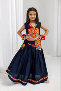 Mayuri Navy Blue Rayon Cotton Lehenga Choli with Kamar Belt | Real Kodi & Katchi Patch Handwork